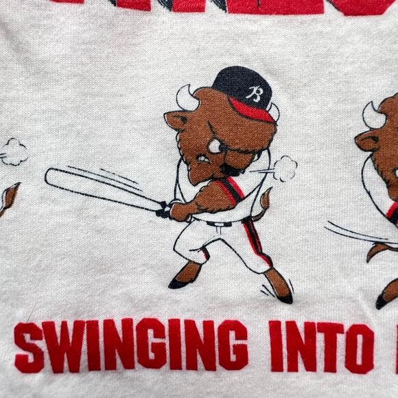 Vintage Buffalo Bisons Minor League Baseball Shirt Single Stitch Screen Stars - Picture 6 of 12